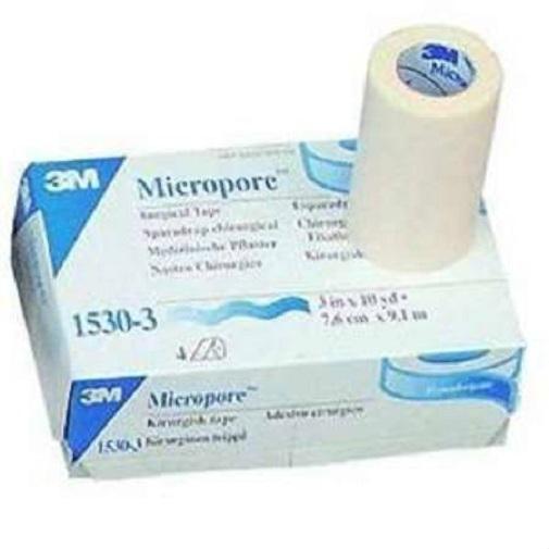 3M 1530-3 Micropore Surgical Tape 3in x 10yd (4/Box) (X)