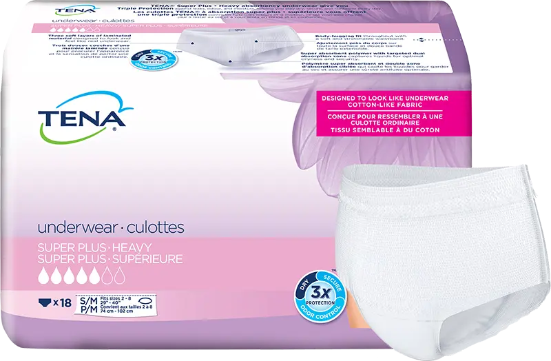 Tena Women Protective Underwear, Super Plus, Large, Pack/16