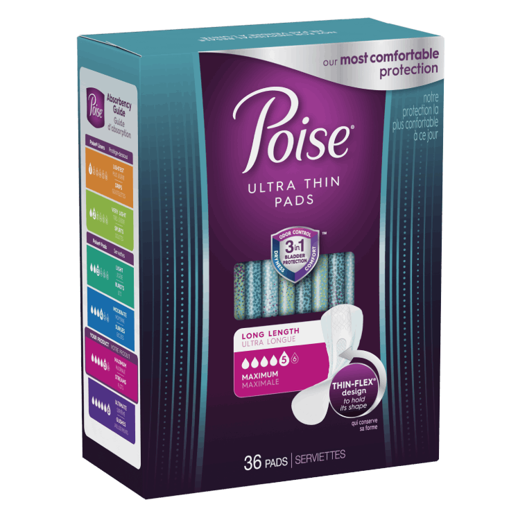 Poise Overnight Incontinence Pads for Women, Ultimate Absorbency, 24 Count  (Packaging May Vary) : : Health & Personal Care