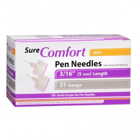 Sure Comfort Pen Needles, 31G, 3/16IN (5MM) Mini