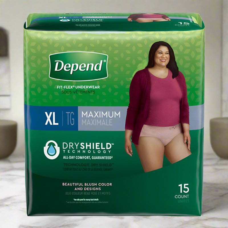 Pkg/15 Depend Fit-Flex Maximum Underwear X-Large Female Convenience