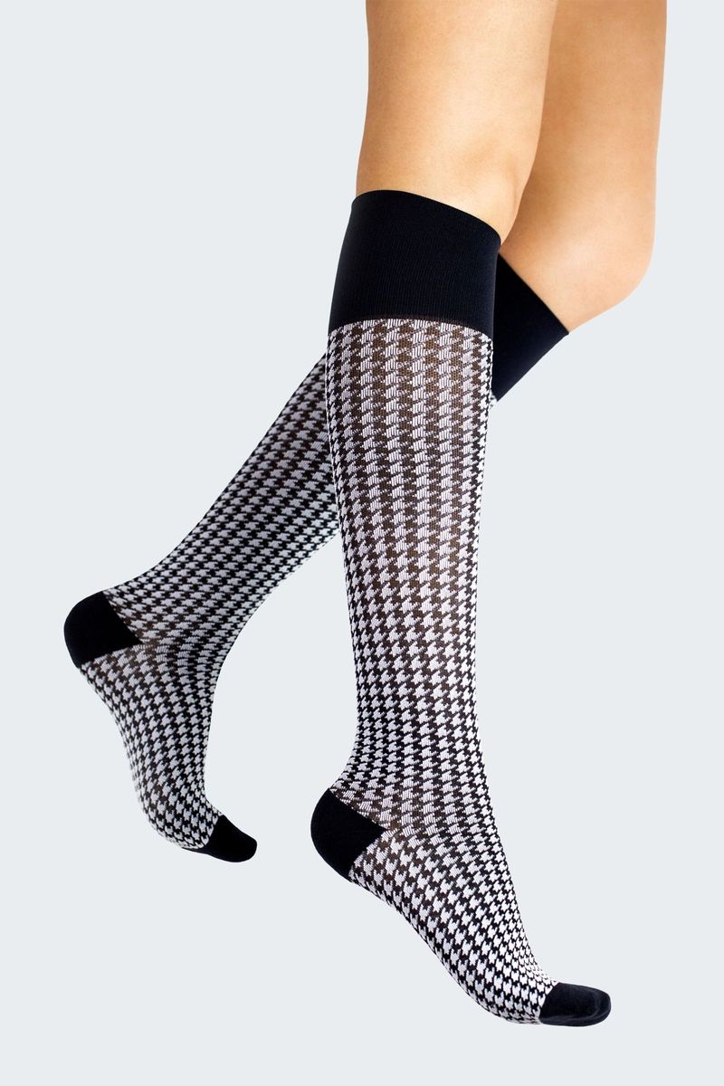 Rejuva Houndstooth Stylish compression stocking