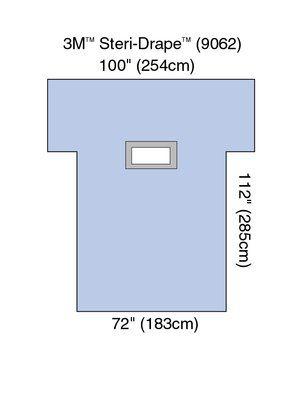 3M 9062 BX/12  STERI DRAPE LAPAROTOMY LAPAROSCOPY 72 X 112IN ARM EXT 101IN