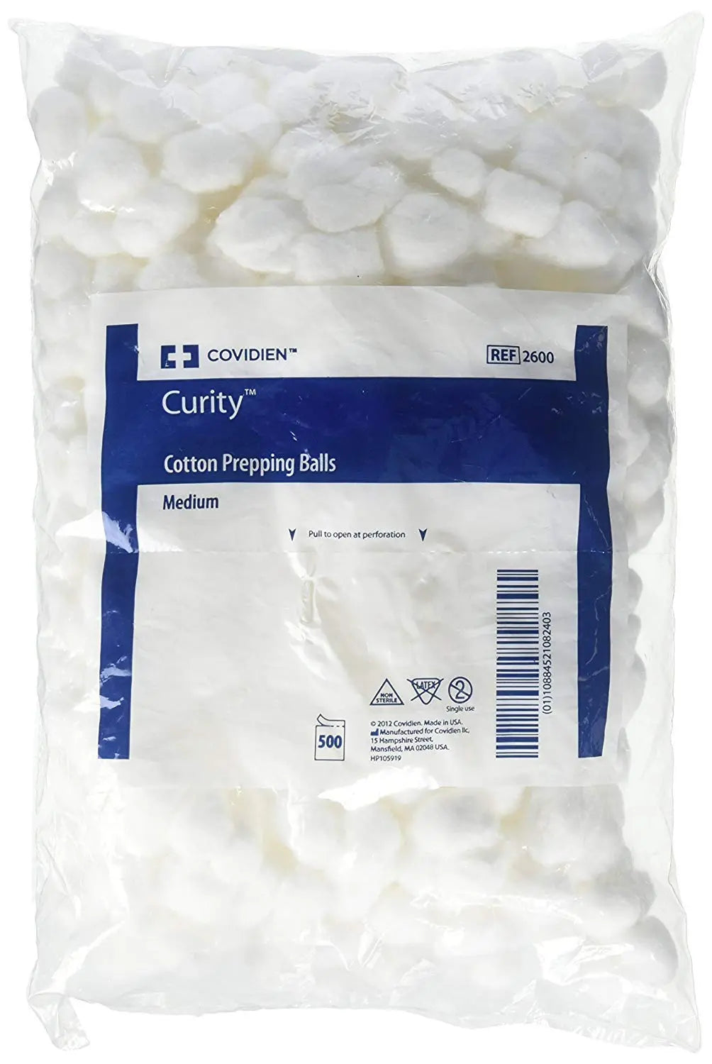 Bag/500 Curity Cotton Prepping Balls, Size Medium - Home Health Store Inc