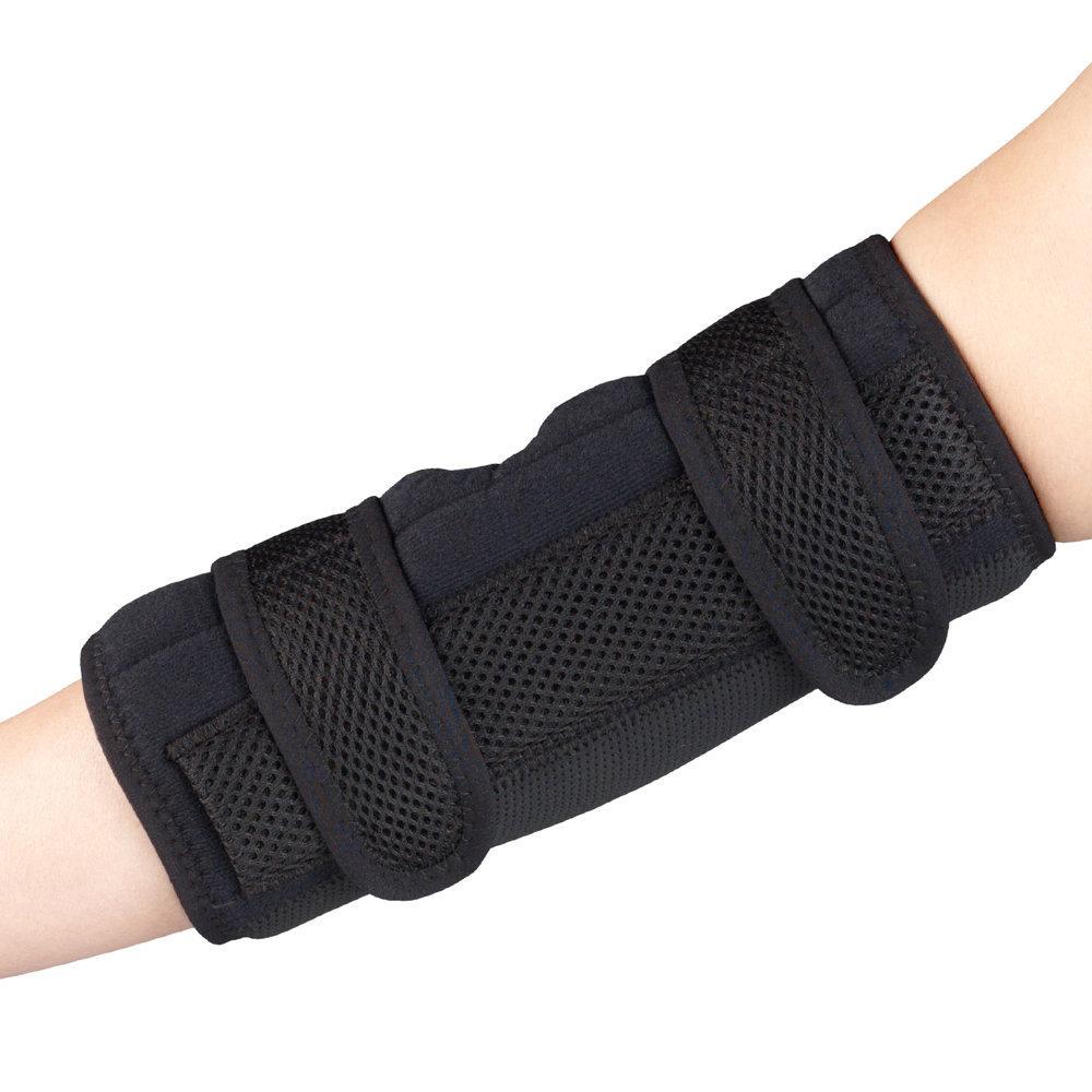 AIR 2428-M EA/1 OTC MAXIMUM ELBOW NIGHT SPLINT SUPPORT M (9 3/4-11") DUAL STRAPS AND REMOVABLE SPLINT BLACK