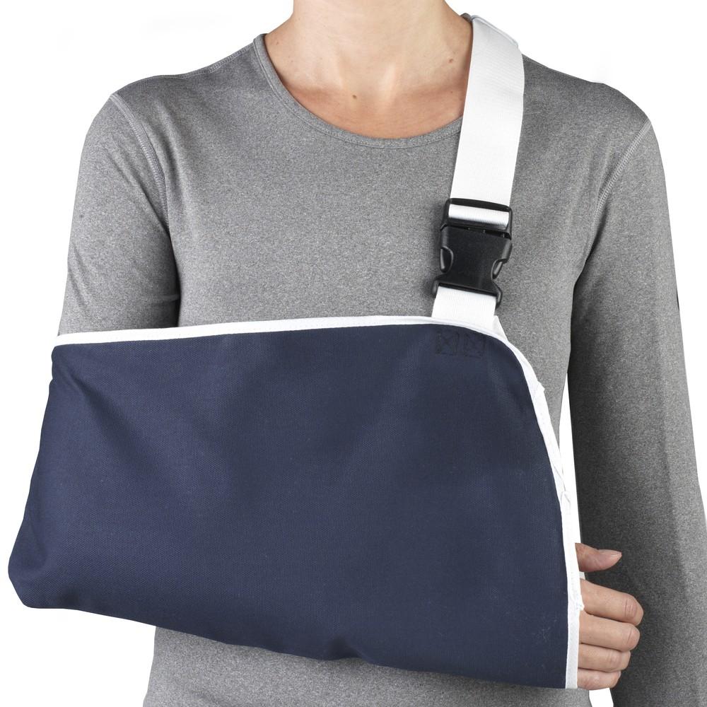 AIR 2460 EA/1 OTC MINIMUM CRADLE ARM SLING W/ THUMB LOOP ADULT ADJUSTABLE WIDE SLIDING HOOK & BUCKLE STRAP NAVY POLY/COTTON UNIVERSAL