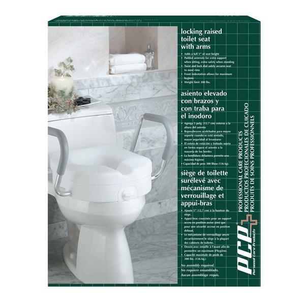 AIR 7017 EA/1 MOLDED RAISED TOILET SEAT WITH ARM SETS-FITS ROUND BOWL 5" HEIGHT