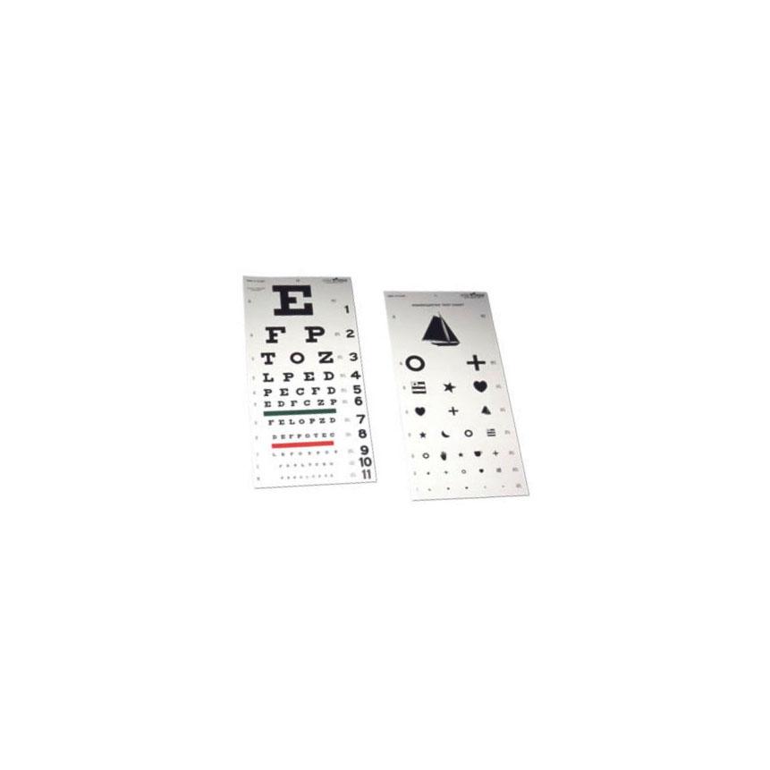 AMG 116-855 EA/1 SNELLEN EYE CHART 10' BLACK PRINT ON WHITE VINYL W/ METAL EYELET ENGLISH/FRENCH