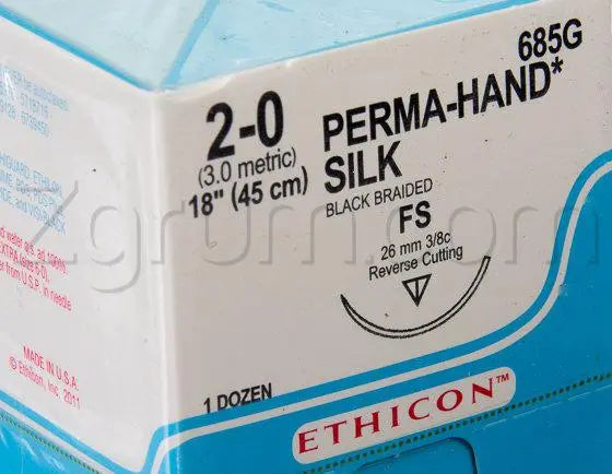 JNJ 685G BX/12  SUTURE CUTICULAR SILK 2/0