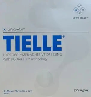 JNJ MTL103 BX/5 TIELLE® HYDROPOLYMER ADHESIVE DRESSING 18CM X 18CM