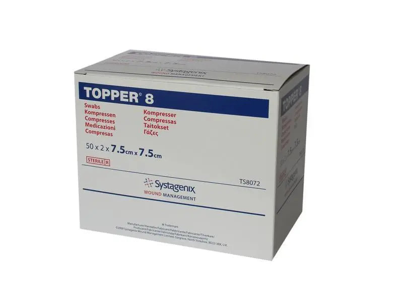 JNJ TS8072 (CS36) BX/100 TOPPER® 8 SWABS (4 PLY, STERILE) 7.5CM X 7.5CM