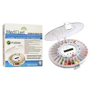 MDL 10PREMIUM EA/1 MEDELERT AUTOMATIC PILL DISPENSER W/ LOCK & ALARM 28 DAYS