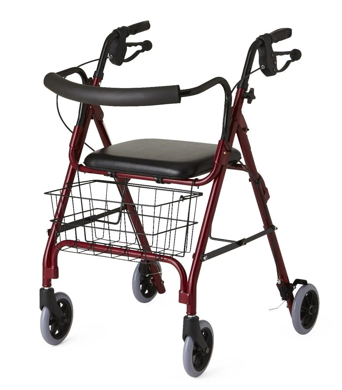 MDL MDS86810B EA/1 MEDLINE DELUXE ROLLATOR, BLUE, CURVED BACK, WEIGHT CAP 250LBS (NON-RETURNABLE)