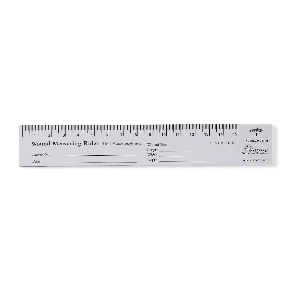 MDL MSCEDURULER PK/250 EDUCARE WOUND RULER PAPER.