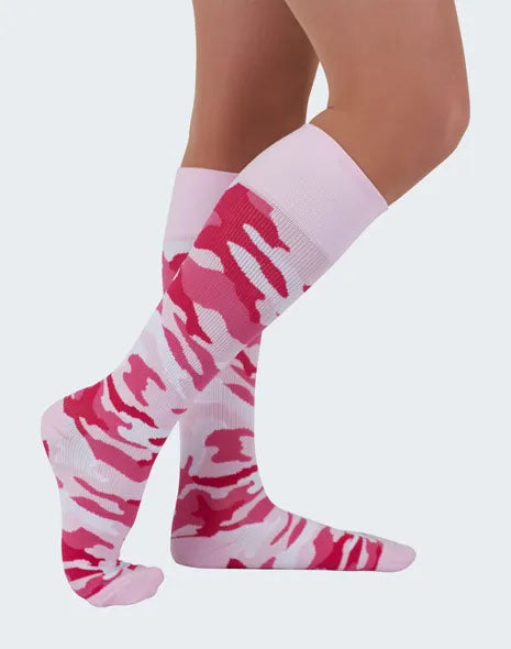 Unisex Compression Calf Sleeves, Camo Pink