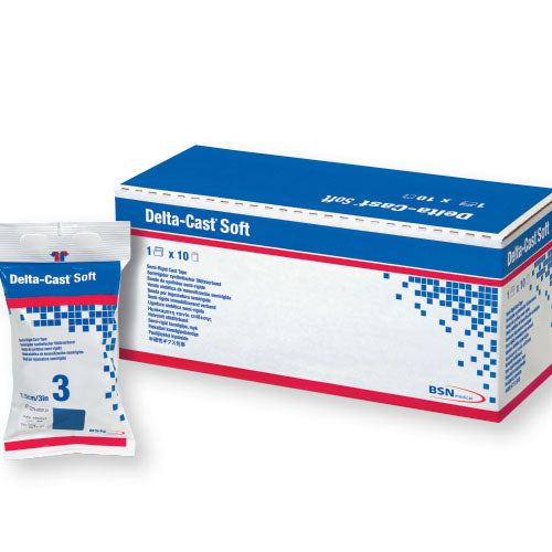 Delta-Cast Soft Polyester Semi-Rigid Cast Tape 1cm X 3.6m, Red - Box Of 10 - Home Health Store Inc