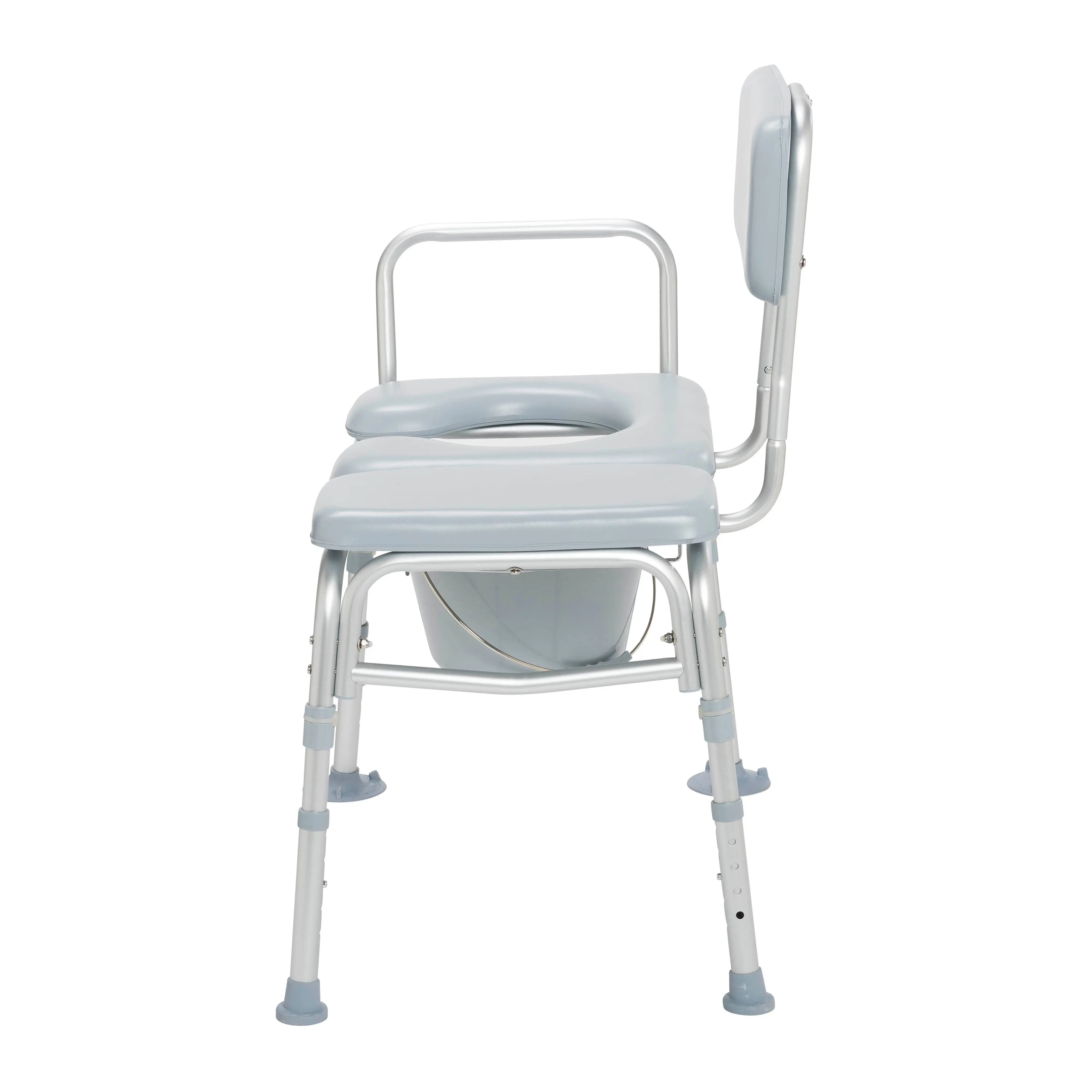 Padded Seat Transfer Bench with Commode Opening